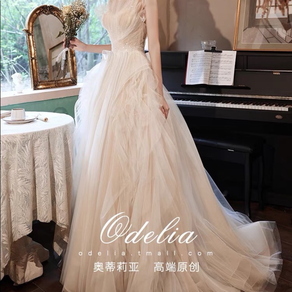 Wedding dress, champagne color